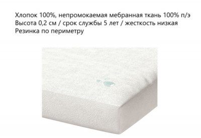 Наматрасник Aqua Stop натяжная с бортами h30 800х1600 мм