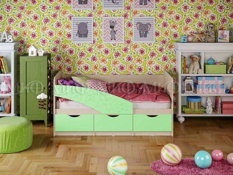 Кровать Бабочки 2,0*0,8 м (МиФ)