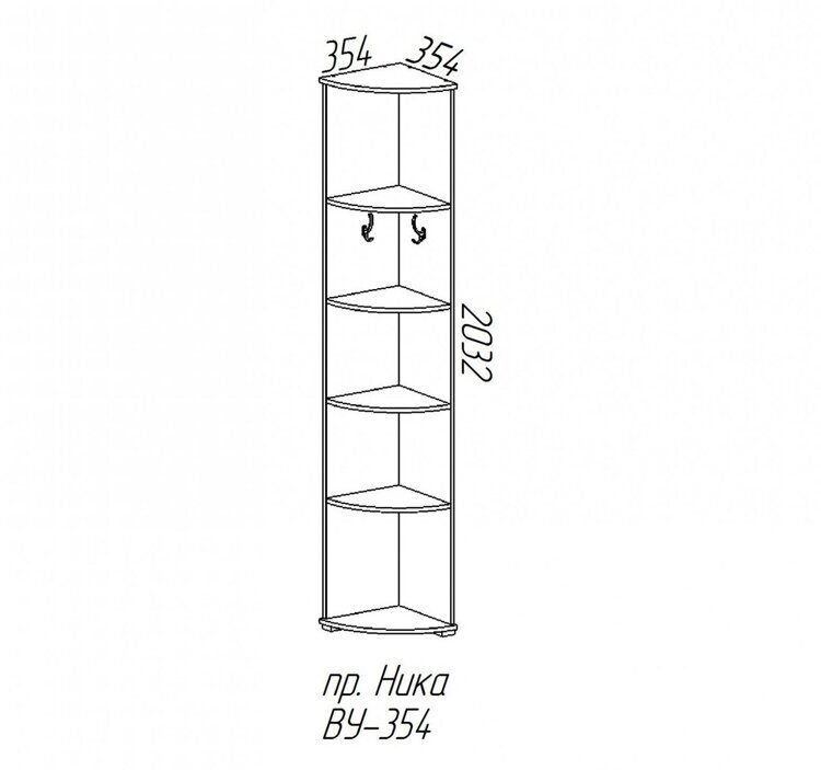 Вешалка-пенал угловая ВУ354 "Ника"