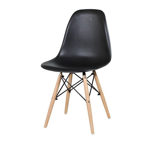 Стул дизайнерский "EAMES DSW WX-503" (Черный пластик)