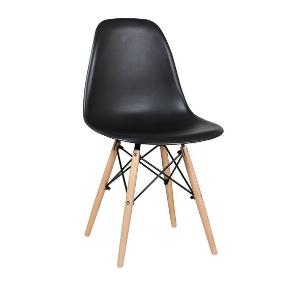 Стул дизайнерский "EAMES DSW WX-503" (Черный пластик)